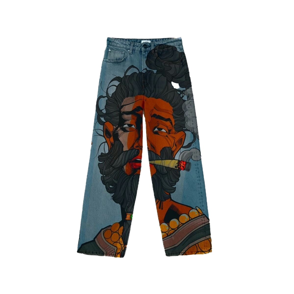 Stoned Hand-Painted Denim