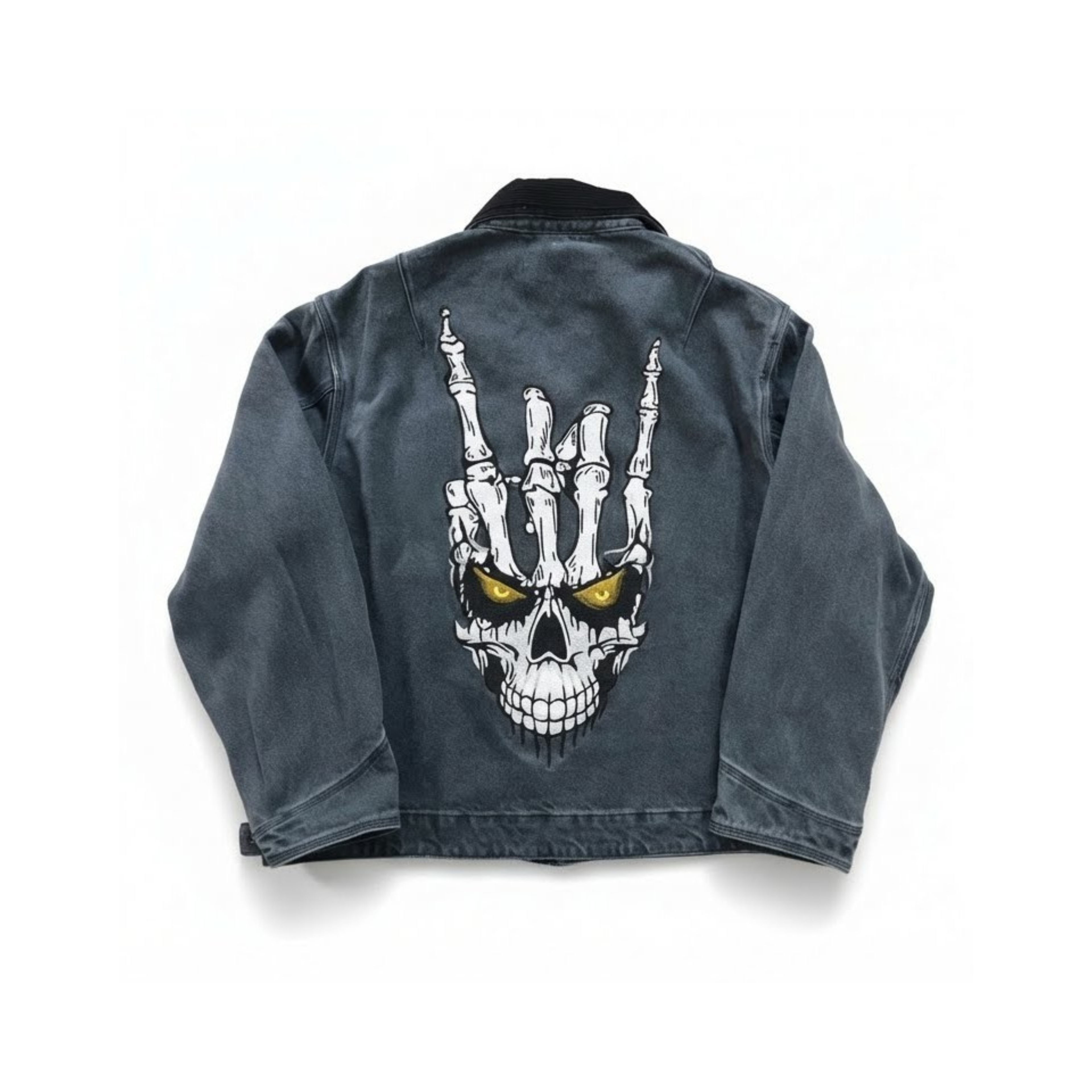 Rock On Skull Denim Jacket"