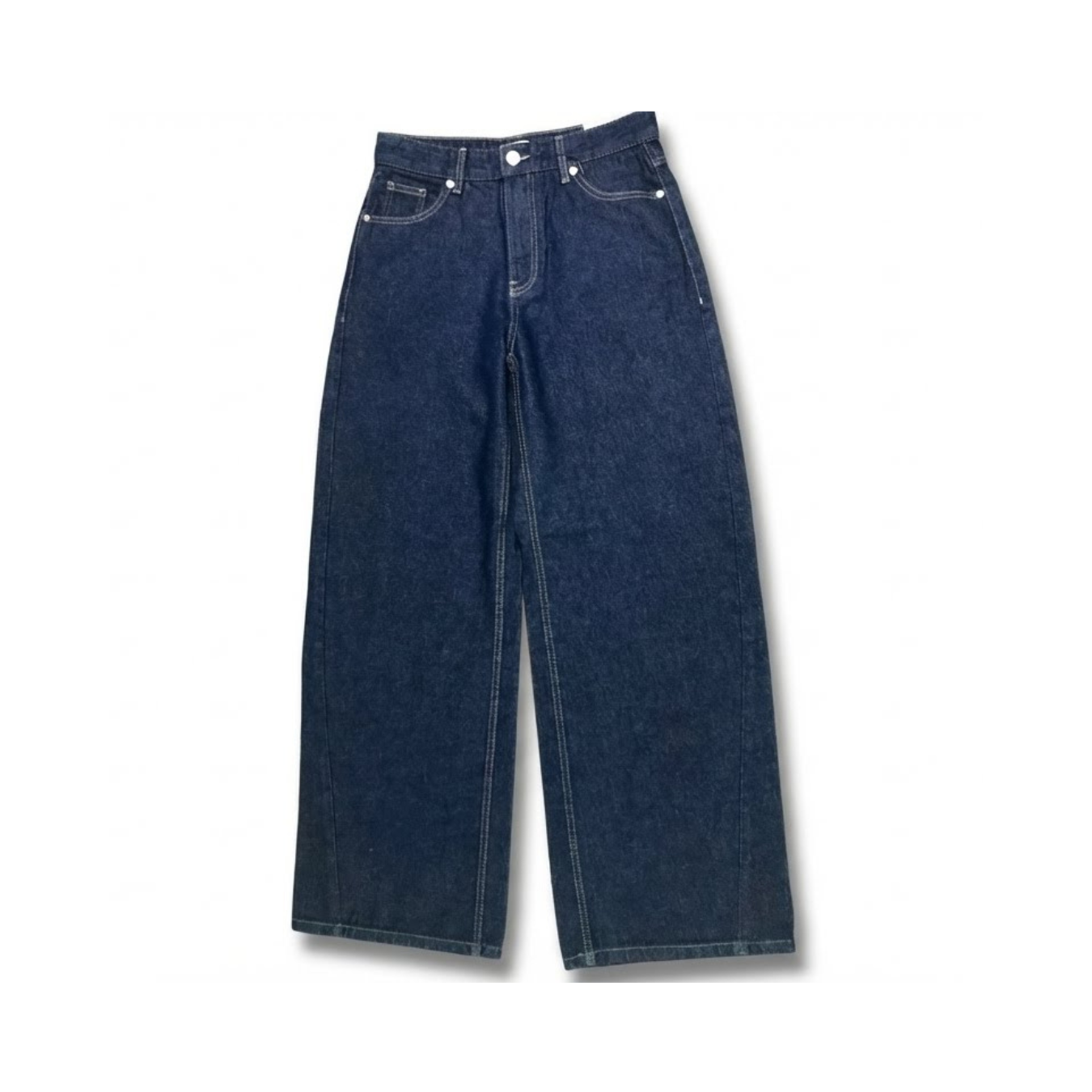 Classic Dark Wash High-Waisted Wide Leg Jeans