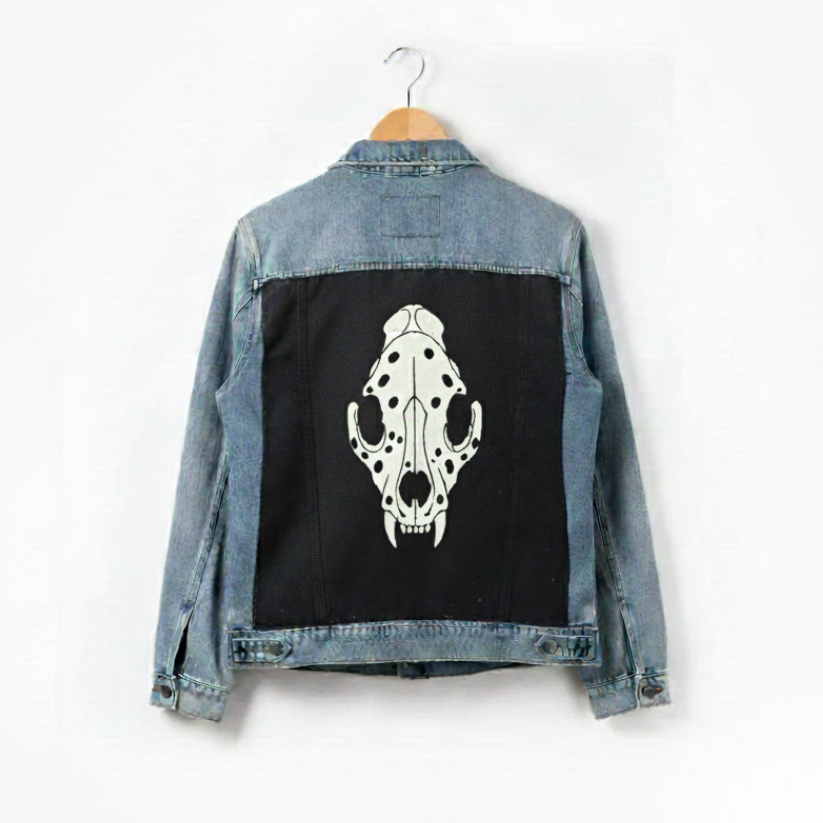 Spotted Skull Hand-Painted Denim Jacket