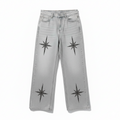 Washed Grey Denim with Compass Star