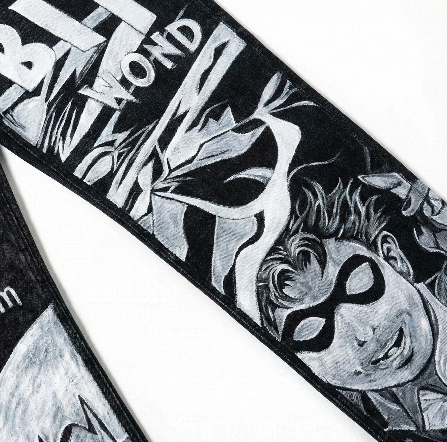 Custom Hand-Painted Batman & Robin Black Denim Jeans