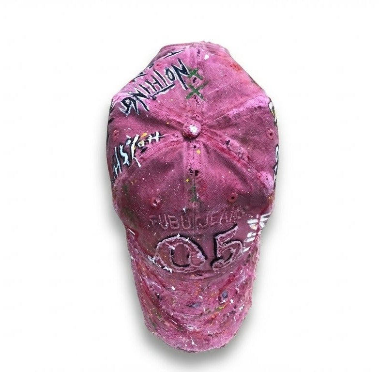 Vintage Distressed Graffiti Cap-Custom Painted