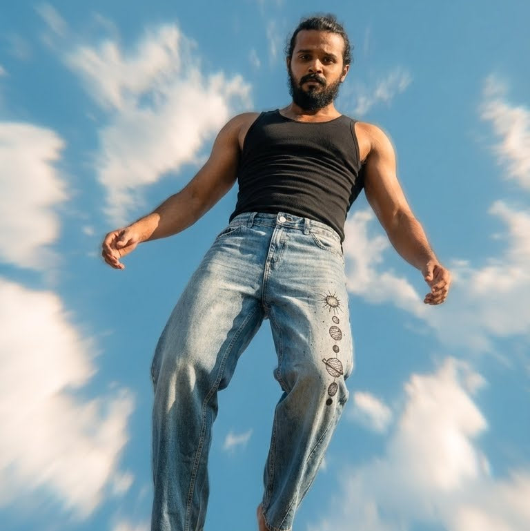 Universe Hand-Painted Denim