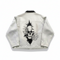 Ripped Skull Denim Jacket"