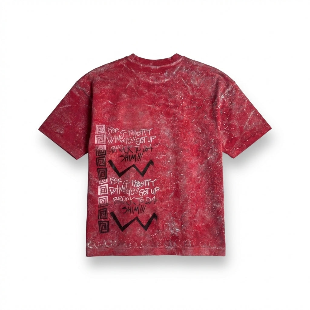 Stüssy "Oxidized" Heavyweight hand-painted Tee - Deep Red