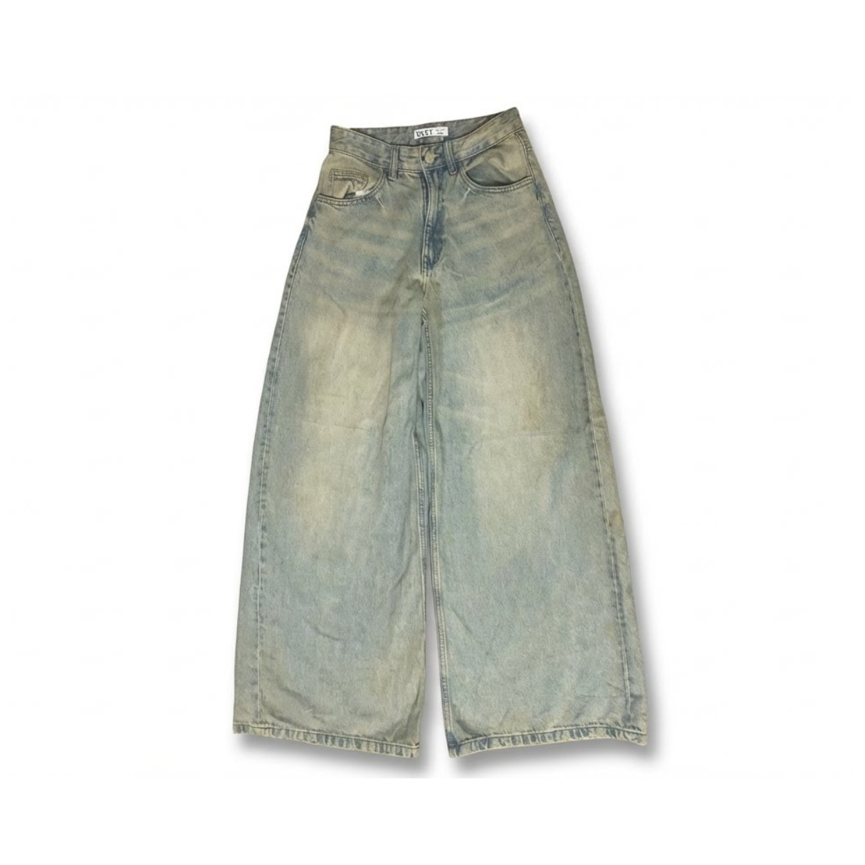 Relaxed Fit Dirty Wash Wide Leg Jeans