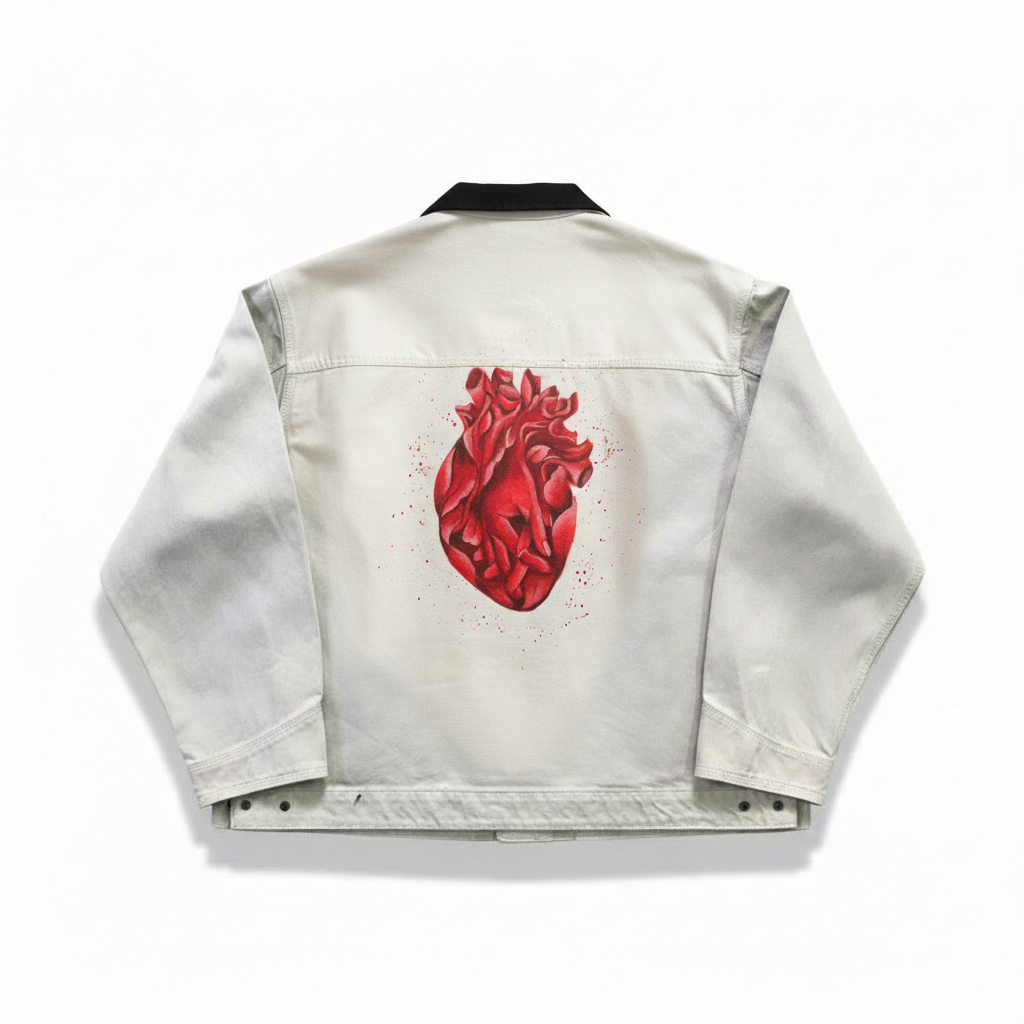 Anatomical Heart Denim Jacket"