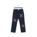 Hand Painted Denim Red X
