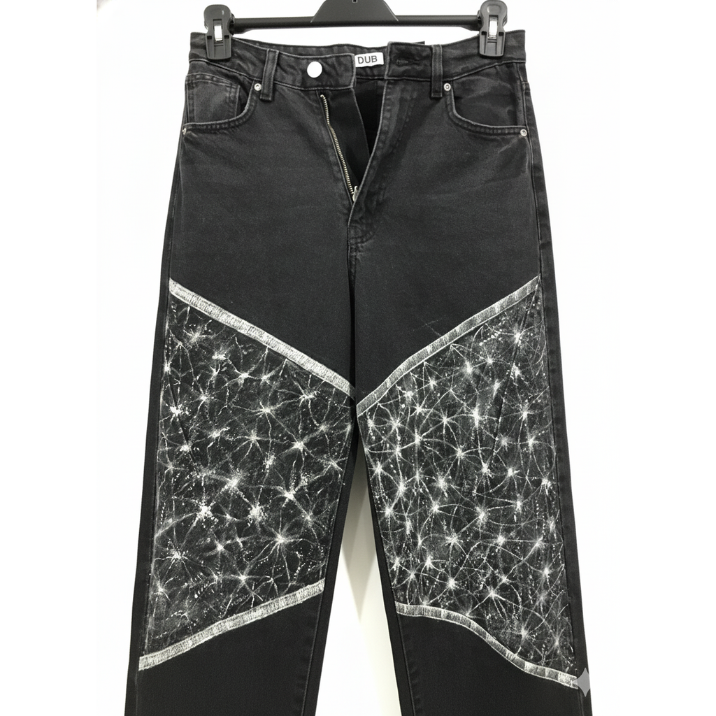 Hand-Painted Galaxy Denim Black